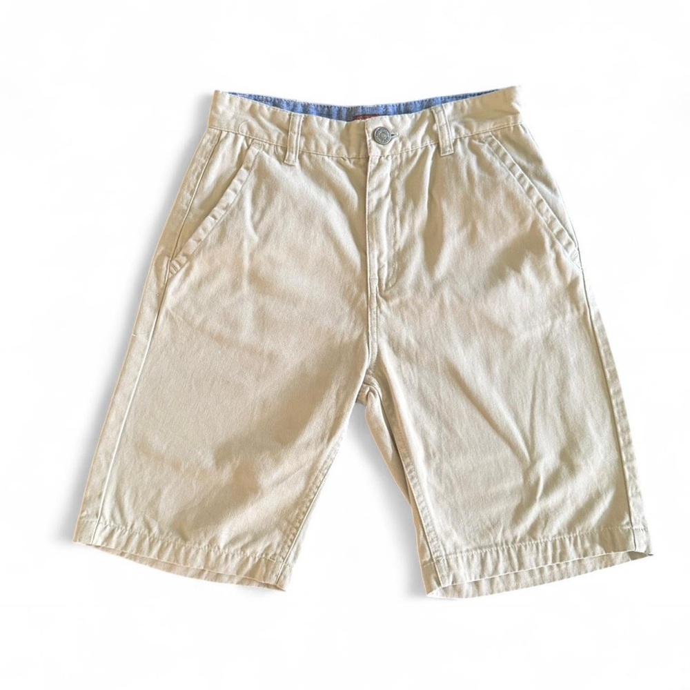 7 For All Mankind Tan Flat Front Shorts Casual Style